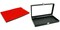 Black Glass Top Jewelry Case w/ 1 Red 72-slot Foam Pad (Single metal latch)